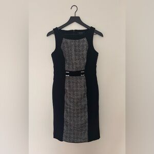 White House Black Market Black and White Tweed Dress